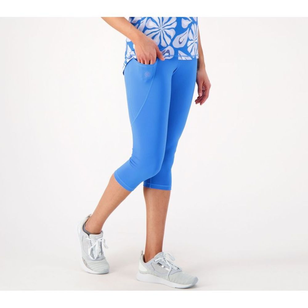 Gymwrap Women's Pants Sz L High-Rise Cropped Legging with Side Blue A591660